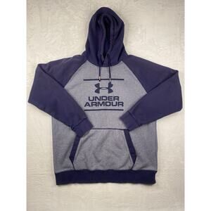 Under Armour Men's Pullover Hoodie Gray and Navy Loose Fit Large